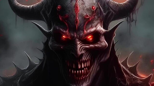 The Devil Satan face, portrait of mythological character, Generative AI