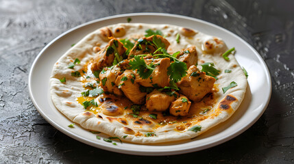 Indian Chicken Chapati - Delicious chicken tikka on fresh naan bread