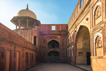 Jahangir Palace of Agra Fort, aka Red Fort, locateed in Agra, India - 746594638