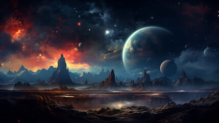 Fototapeta na wymiar Fantasy alien planet. 3D illustration