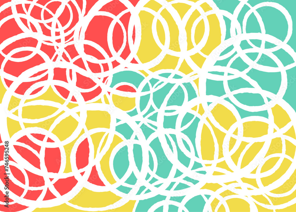 Poster abstract background with seamless colorful overlapping circles pattern