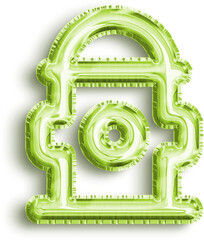 Fire Hydrant Lime Foil Balloon Icon