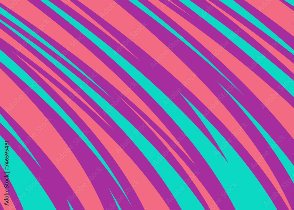 Poster abstract background with seamless colorful curved sharp lines pattern. retro background