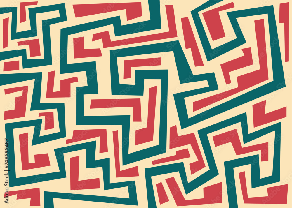 Poster abstract background with irregular colorful geometric lines pattern