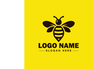 Bee logo insect honey Bee modern minimalist business logo icon editable vector