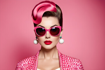 Female model in 1950s fashion