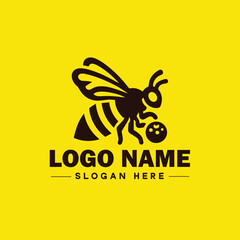 Bee logo insect honey Bee modern minimalist business logo icon editable vector