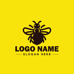 Bee logo insect honey Bee modern minimalist business logo icon editable vector