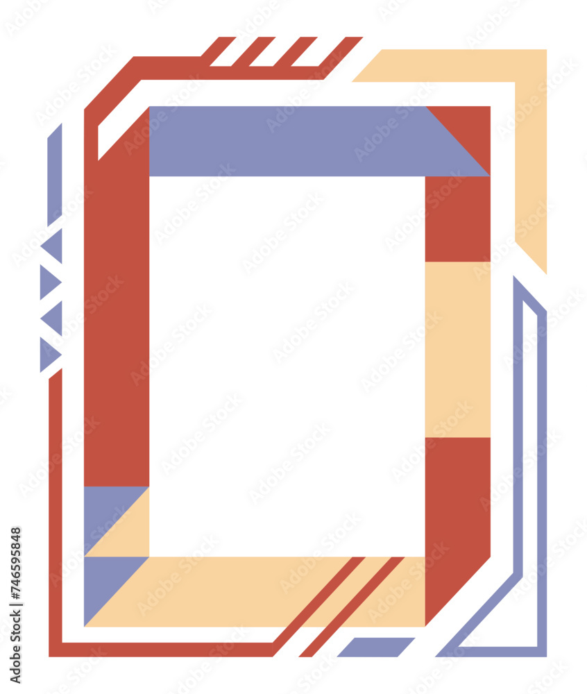 Poster abstract vibrant vertical modern frame. colorful geometric rectangle border. copy space for your ima