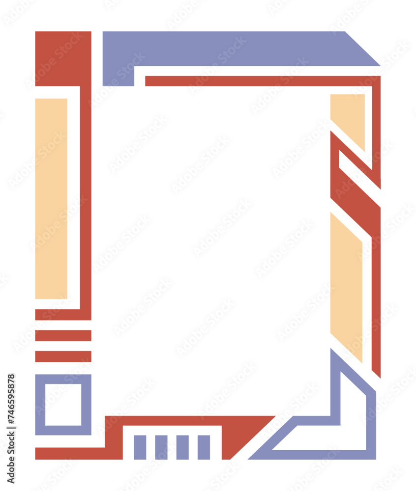 Poster abstract vibrant vertical modern frame. colorful geometric rectangle border. copy space for your ima