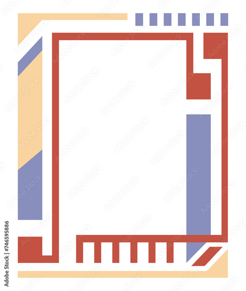 Poster abstract vibrant vertical modern frame. colorful geometric rectangle border. copy space for your ima