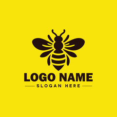 Bee logo insect honey Bee modern minimalist business logo icon editable vector