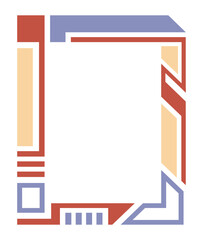 Obraz premium Abstract vibrant vertical modern frame. Colorful geometric rectangle border. Copy space for your images and text 