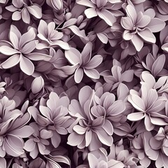 Close Up of a Bunch of Purple Flowers in a Seamless Pattern. Generative AI. - 746596036