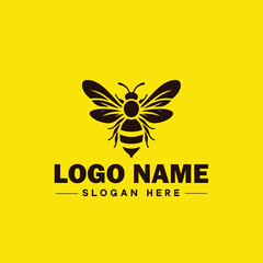 Bee logo insect honey Bee modern minimalist business logo icon editable vector