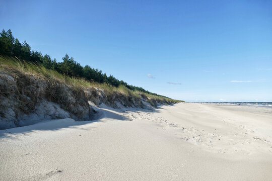 Sand dunes on beach at Choczewo, Poland