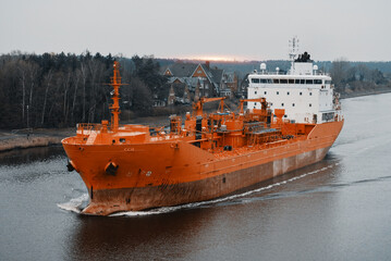 Chemical Tanker With Dangerous Flammable Combustible Cargo On Board © I am from Mykolayiv
