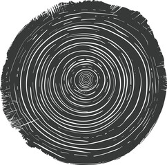 Silhouette Tree rings wood black color only