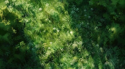 in Realistic anime style, top view grassland  