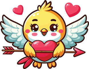 Fototapeta premium cute funny bird vector on white background 