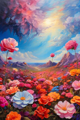 Beautiful flowers painted in watercolor - 746598063