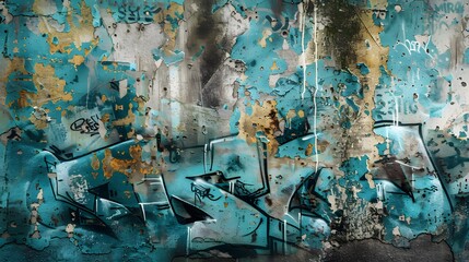 Abstract wall scribbles background. Street art graffiti texture with tags, drawings, inscriptions...