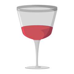 Wine Glass Illustration: Flat Vector Graphic