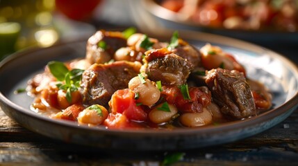 Savory Lamb Shanks with Smoky Bean Stew