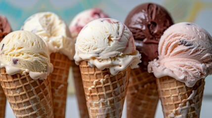 Assorted Ice Cream Cones Display