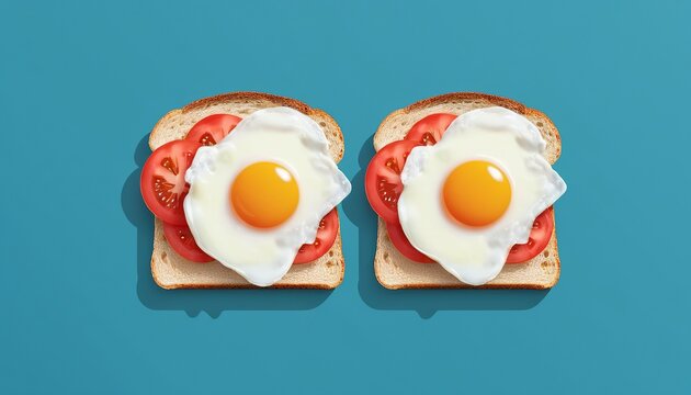 Fried Eggs on Bread: A Work Design Icon Vector