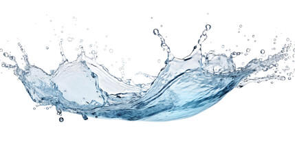 Water Splashes: Captivating Liquid Motion in Vibrant Blue Tones, Isolated on Transparent Background for Refreshing Concepts of Purity and Nature