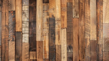 Panorama of vintage brown wood wall pattern and background seamless 