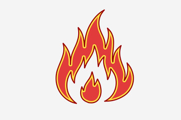outline flame doodle vector image