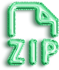 File Zip Mint Foil Balloon Icon