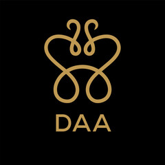 Obraz premium DAA Letter logo design template vector. DAA Business abstract connection vector logo. DAA icon circle logotype. 
