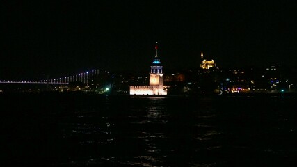 night view of the Maiden's Tower