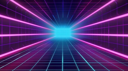 Fototapeta premium Clean virtual reality background, tron, synth wave style.