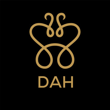 DAH Letter logo design template vector. DAH Business abstract connection vector logo. DAH icon circle logotype.
