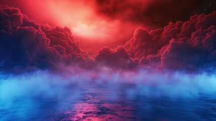 Naklejka premium Dark Blue and Pink Color Abstract Smoke Background.