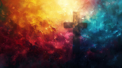 A bright and hopeful Ash Wednesday poster, showcasing a colorful