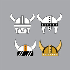 Viking helmet icon. Simple illustration of viking helmet vector icon for web