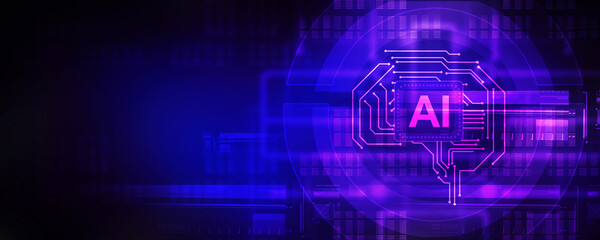 Obraz premium 2d illustration Artificial Intelligence (AI) concept 