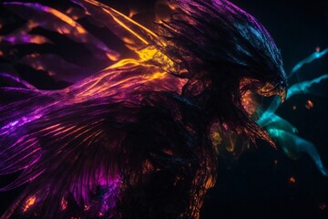 Colorful Bird Flying Through the Air. Generative AI. - 746607099