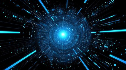 Fototapeta premium abstract blue high speed line abstract technology background digital fiber hi tech concept