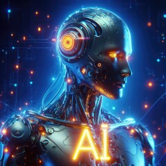 Circuit Cosmos: AI Cyborg's Cyberpunk Celestial Odyssey