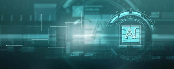 2d illustration Artificial Intelligence (AI) concept
