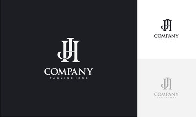 Initial letter JH or HJ logo vector design template