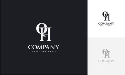 Initial letter QH or HQ logo vector design template