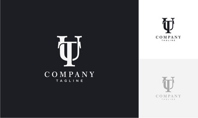 Initial letter UT or TU logo vector design template