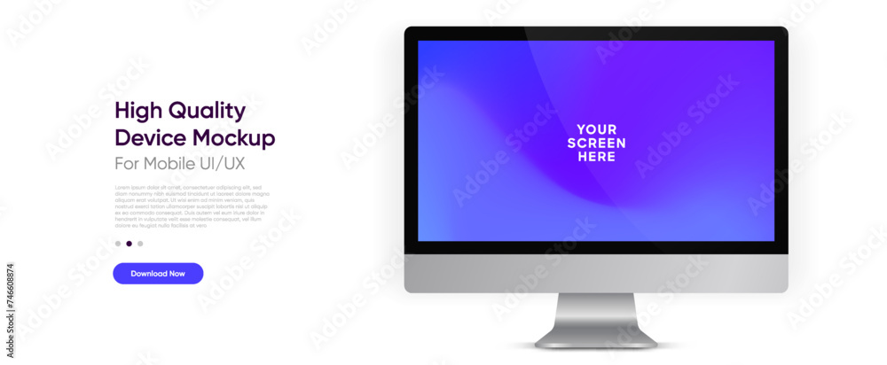 Aufkleber 3d high quality realistic device mockup. Computer monitors, laptops, tablets and mobile phones. Electronic gadgets isolated on white background for ui ux, presentation, mobile apps